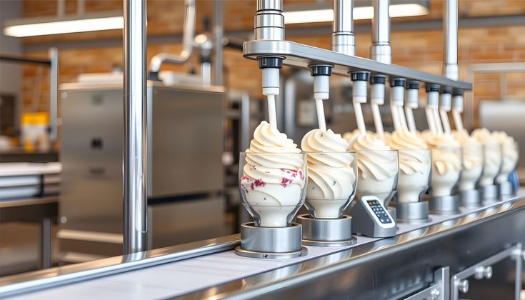 Automated ice cream production line